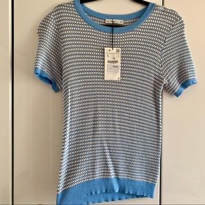 ✨NWT✨ Zara Textured Weave Knit Short Sleeve Top